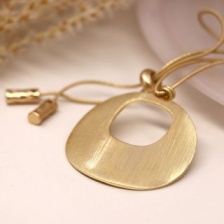 Adjustable Golden Cut Out Disc Necklace by Peace of Mind